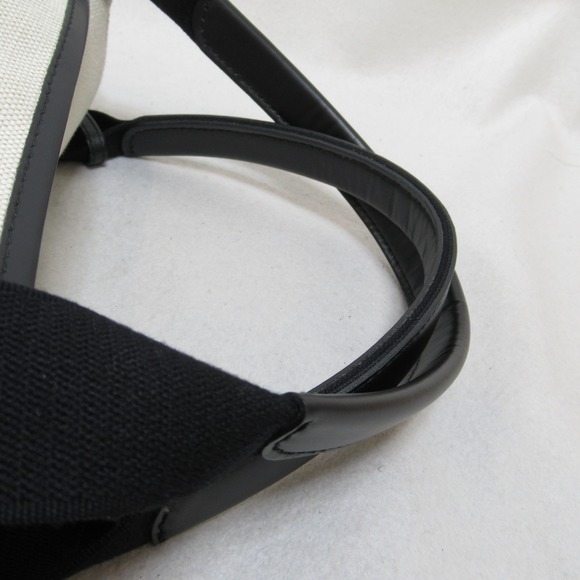 Balenciaga Navy Cabas Tote Bag Leather Canvas Black Natural - Picture 7 of 10